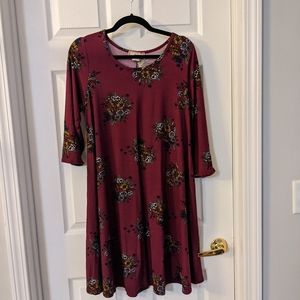 Long Sleeve Floral Shirt Dress